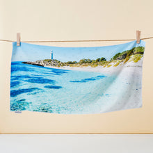 Load image into Gallery viewer, Lighthouse Blues beach towel