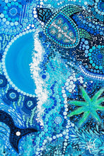 Load image into Gallery viewer, Turtle Moon tea towel