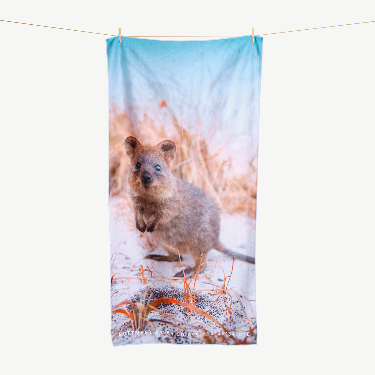 Quokka Smile beach towel