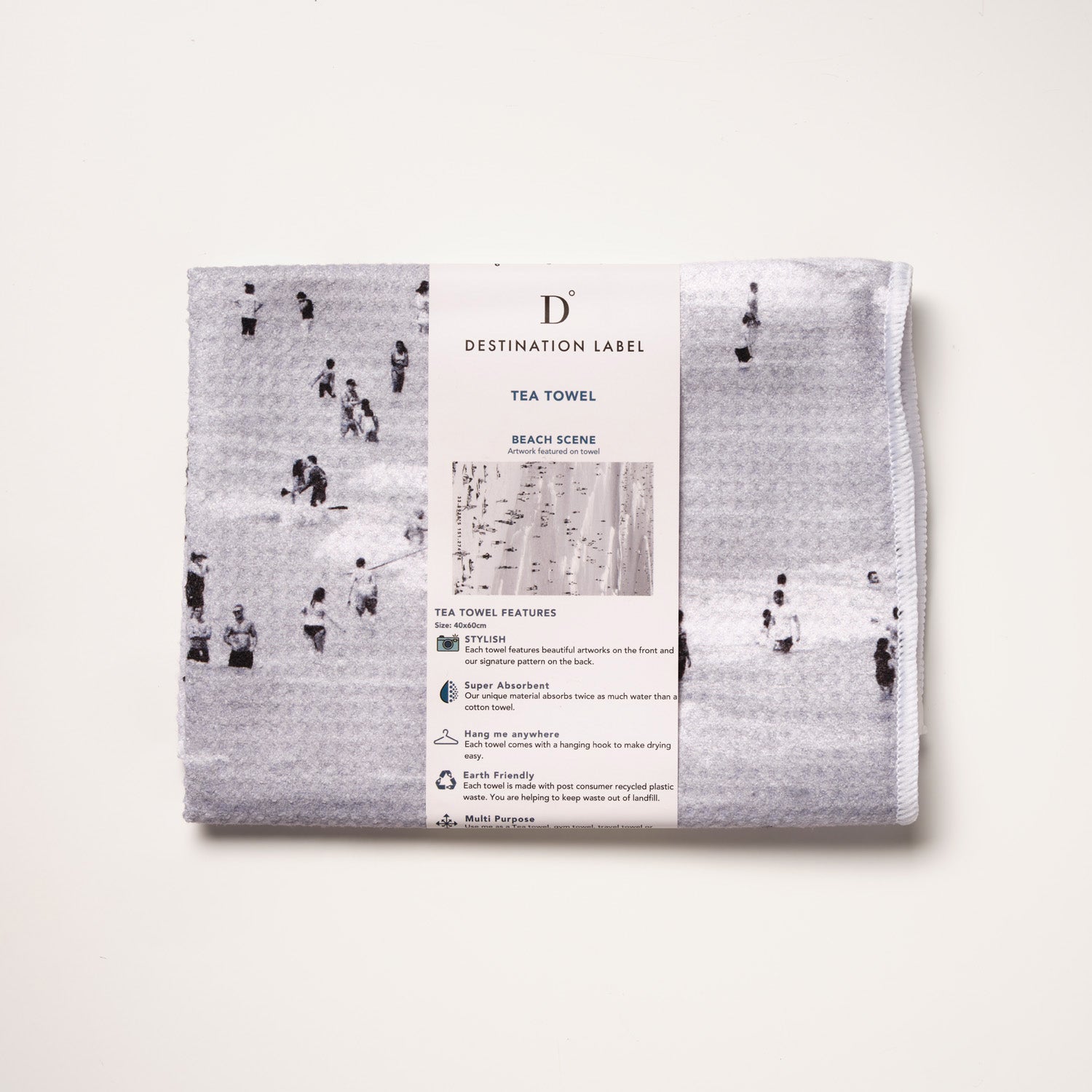 Beach Scene Tea Towel
