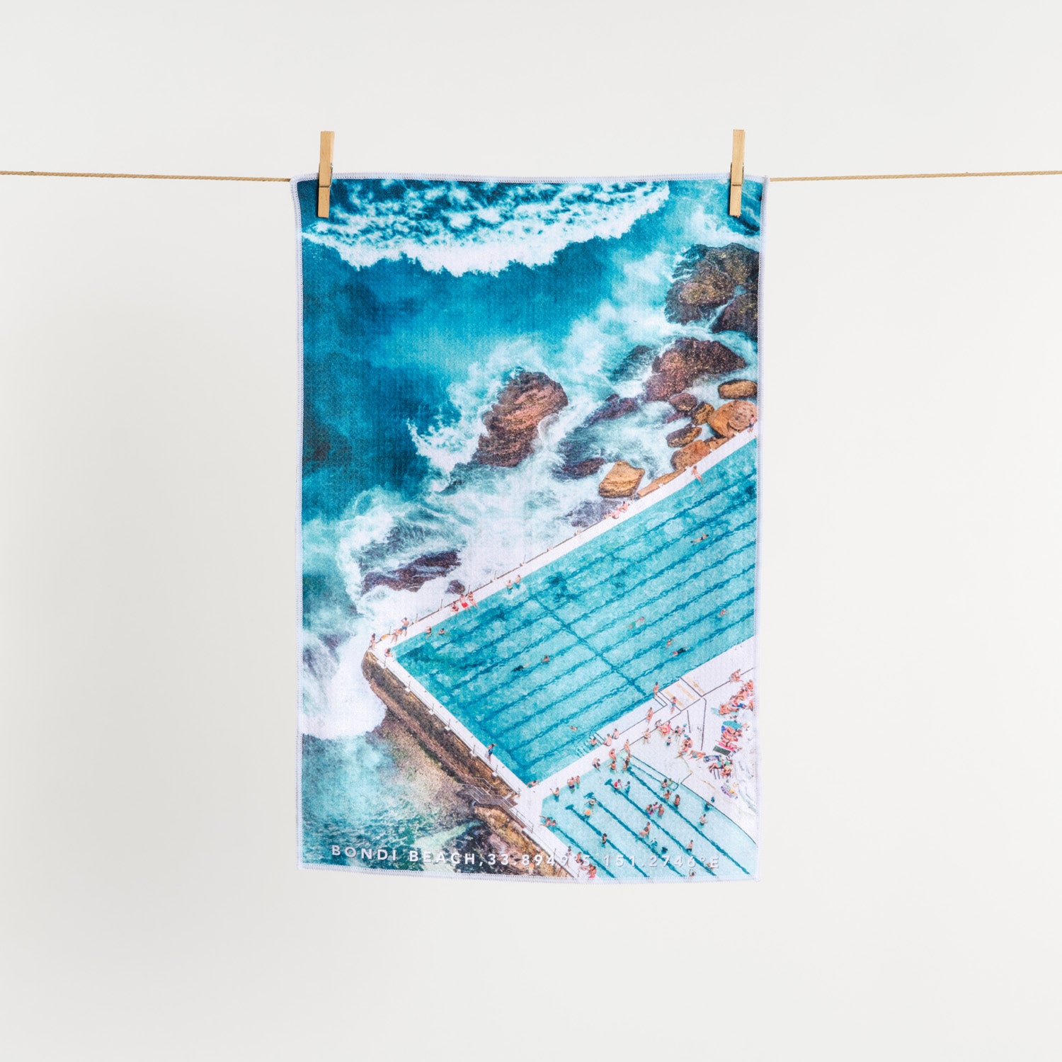Icebergs Summer tea towel