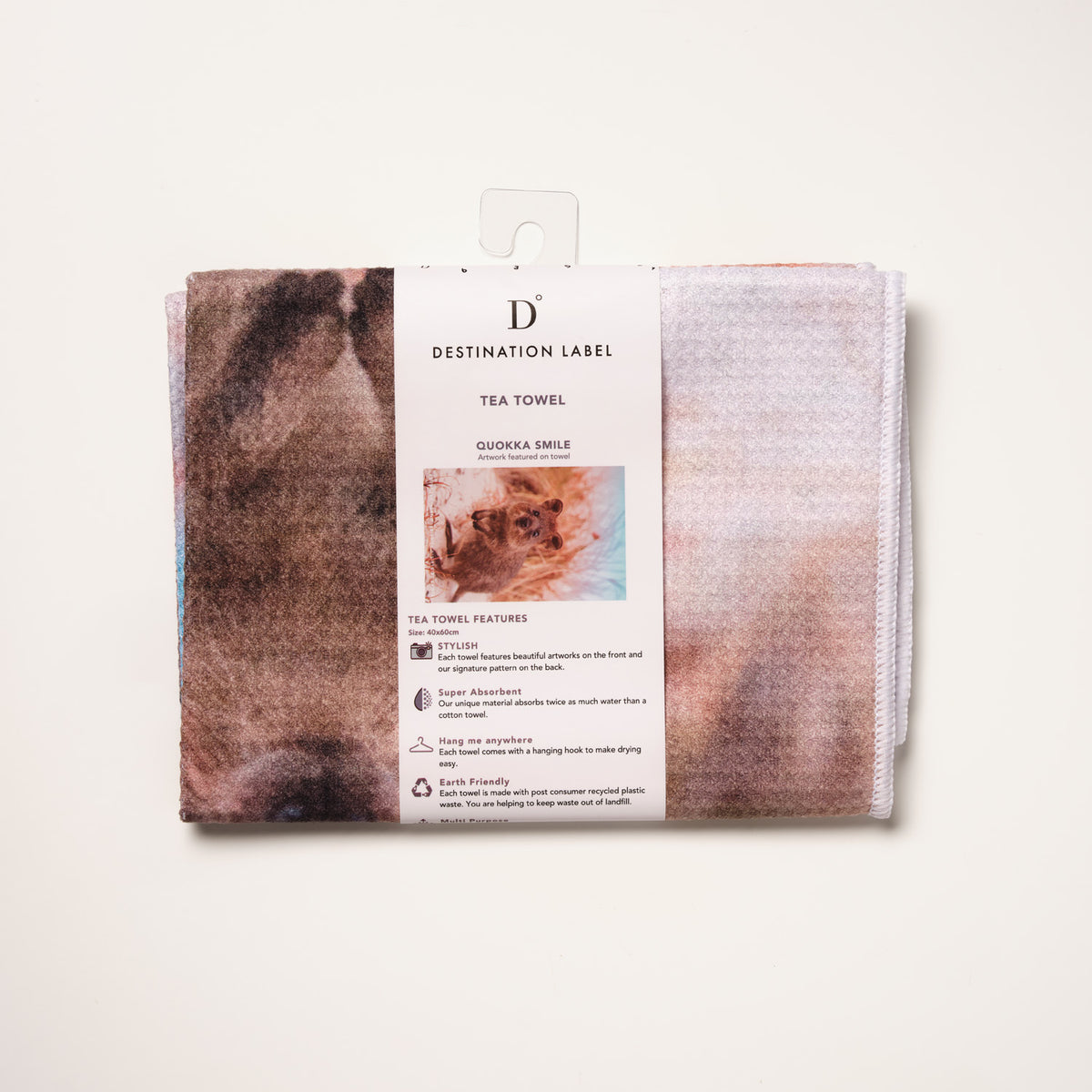Quokka Smile tea towel