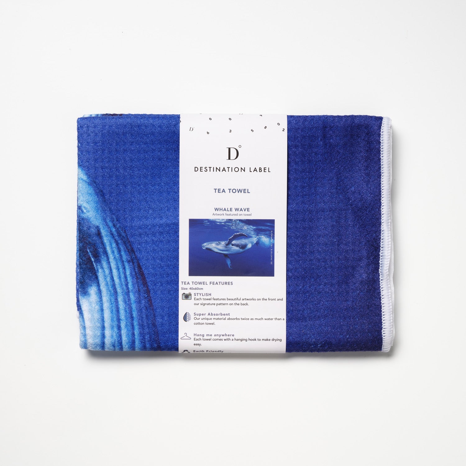 Whale Wave Tea Towel