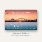 Destination Label digital gift card, $50 to $200, delivered by email