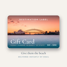 Load image into Gallery viewer, Destination Label digital gift card, $50 to $200, delivered by email