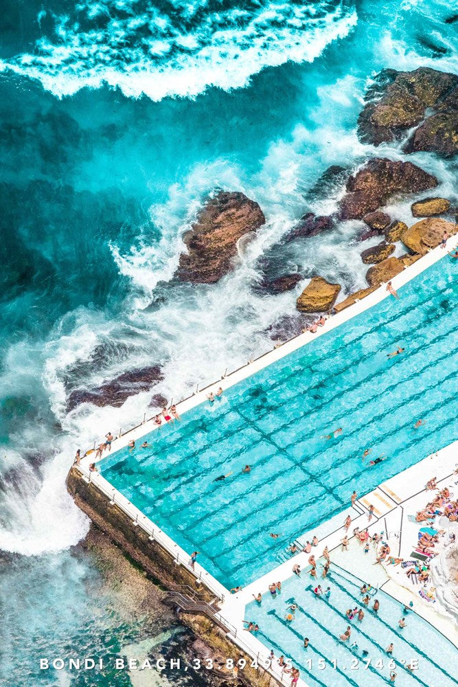 Icebergs Summer tea towel