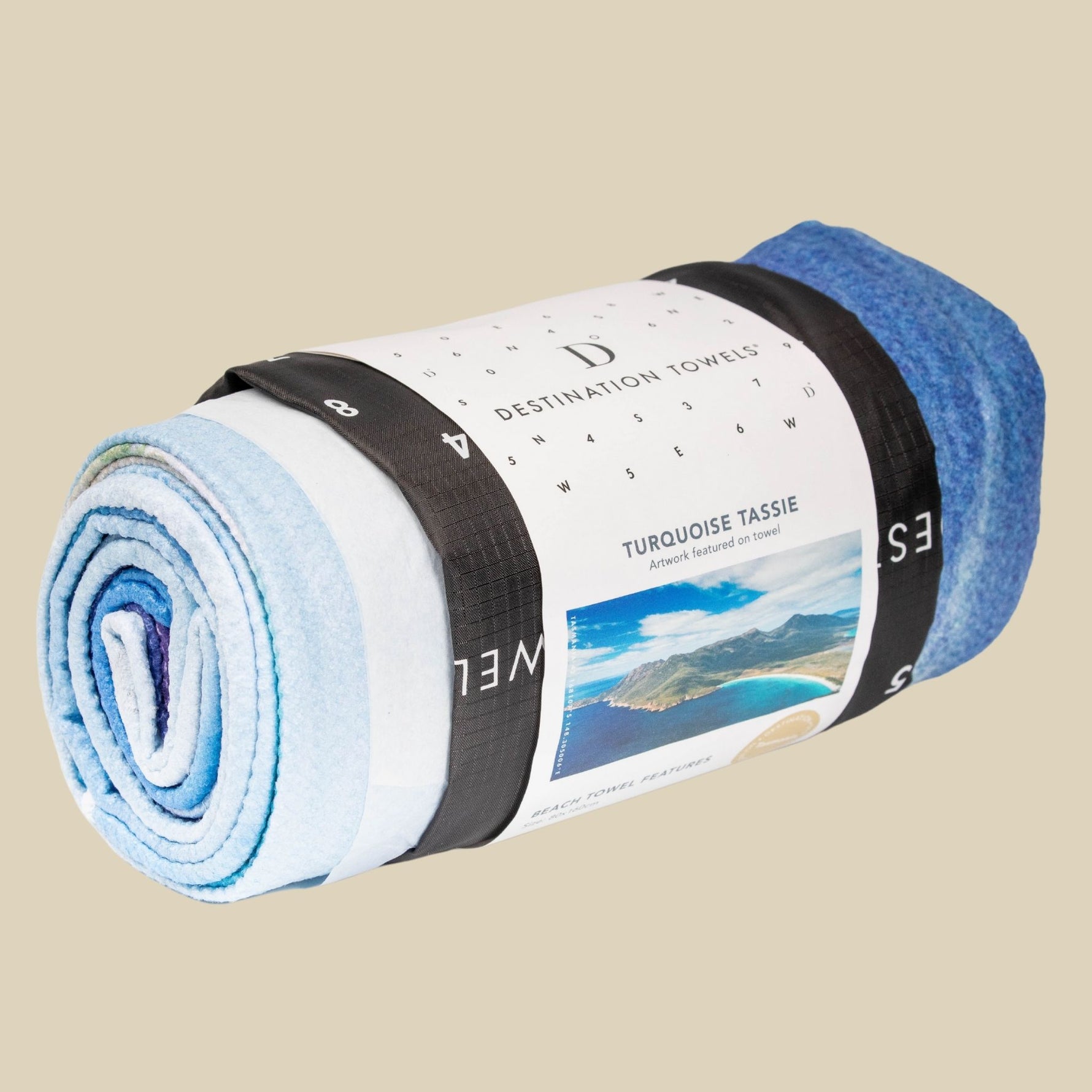 Turquoise Tassie beach towel