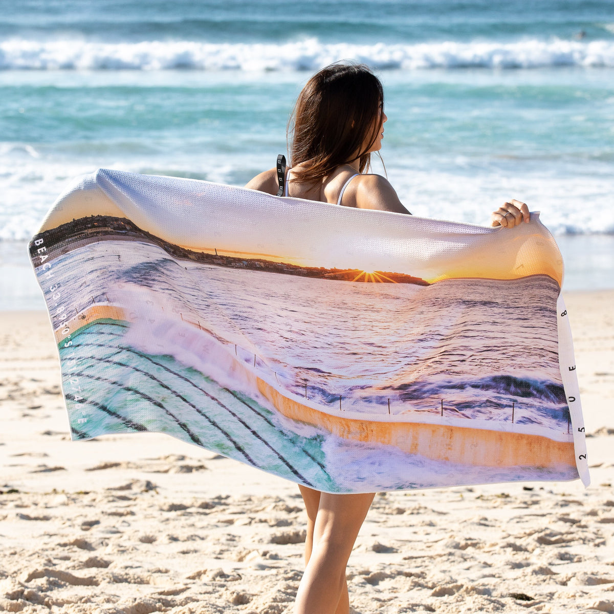 Glass Half Full beach towel – Destination Label
