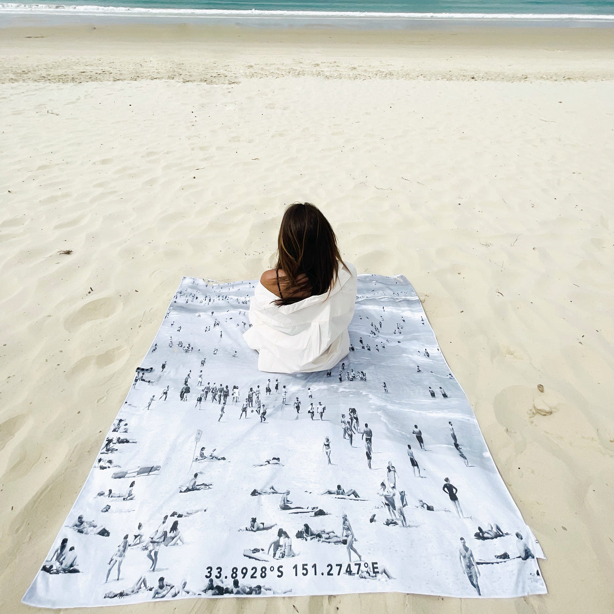 Beach Scene extra large beach towel